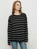 Crew Neck Minimalist Striped Sweater