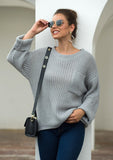 Knitted Turtleneck Sweater With Batwing Sleeves