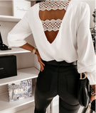 Low Back Lace Trim Blouse