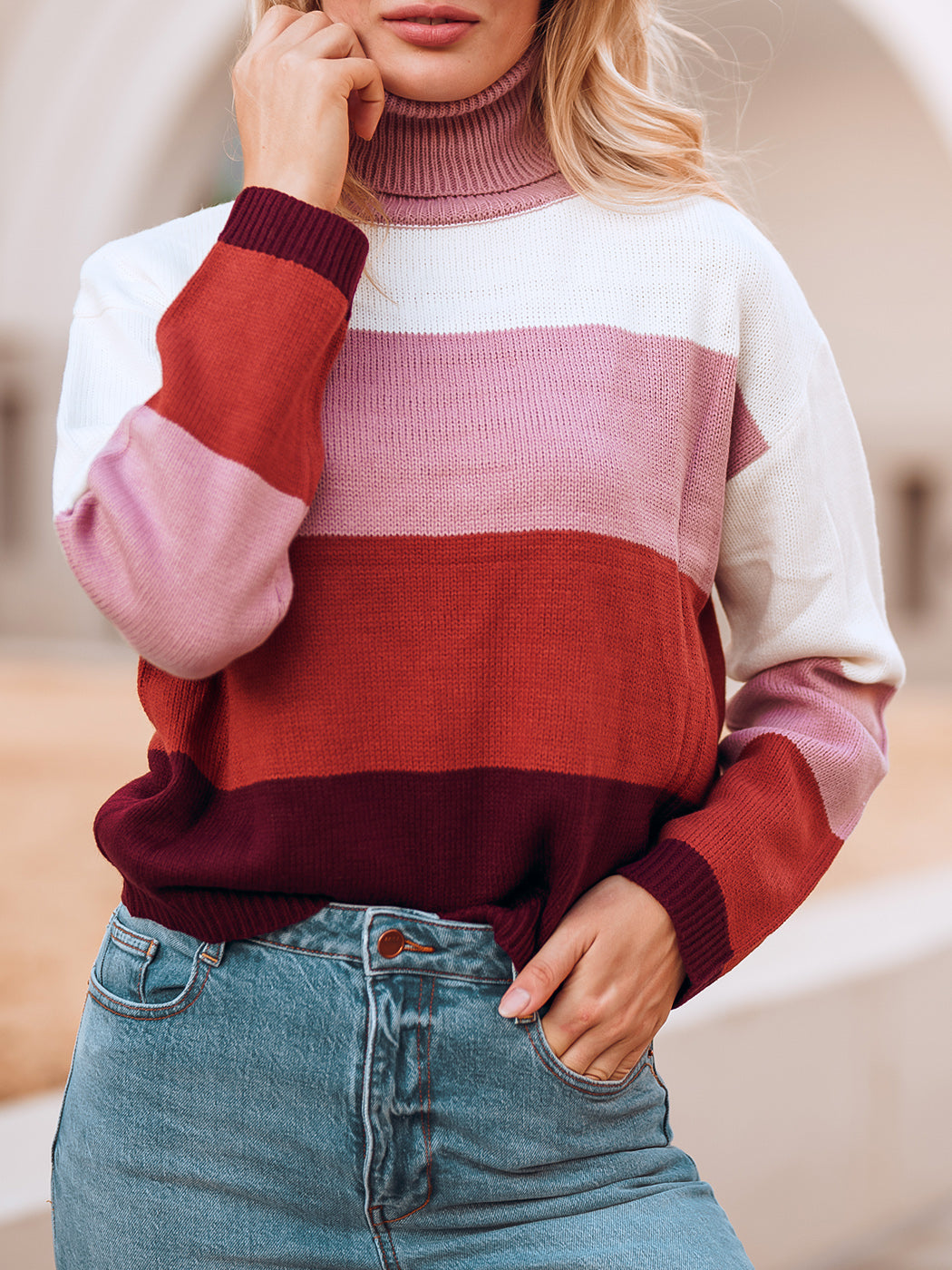 Color Blocked Cozy Sweater