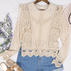 Crochet Lace Zip Up Blouse