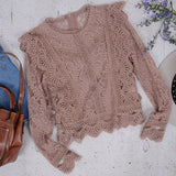 Crochet Lace Zip Up Blouse