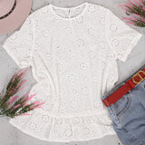 Floral Eyelet Summer Blouse