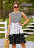 Mixed Print Tiered Dress