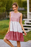 Mixed Print Tiered Dress