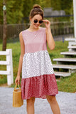 Mixed Print Tiered Dress