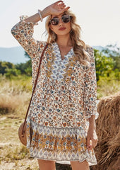 Boho-Etuikleid mit Blumenmuster