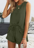 Solid Color Tank and Ruffle Shorts