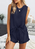 Solid Color Tank and Ruffle Shorts