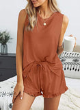 Solid Color Tank and Ruffle Shorts