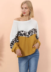 Langarmshirt mit Waffelstrick und Geparden-Print