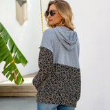 Two Tone Leopard Print Hoodie