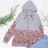 Two Tone Leopard Print Hoodie