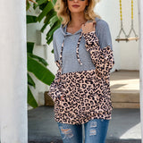 Two Tone Leopard Print Hoodie