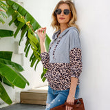 Two Tone Leopard Print Hoodie