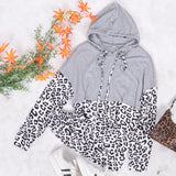 Two Tone Leopard Print Hoodie