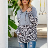 Two Tone Leopard Print Hoodie