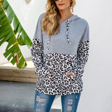 Two Tone Leopard Print Hoodie