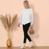 Floral Long Sleeve Waffle Knit Top