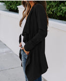 Solid Asymmetrical Hem Cardigan