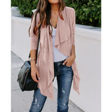 Solid Asymmetrical Hem Cardigan