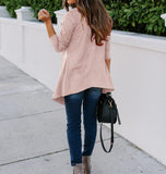 Solid Asymmetrical Hem Cardigan