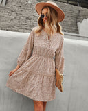 Tie Neck Bishop Sleeve Dress