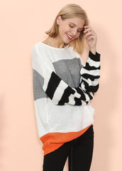 Oversize-Pullover mit verschiedenen Streifen 