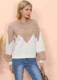 Drop Shoulder Color Block Sweater