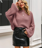 Drop Shoulder Chunky Knit Sweater