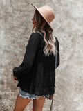 Tie Neck Bib Style Blouse