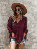 Tie Neck Bib Style Blouse