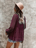 Tie Neck Bib Style Blouse