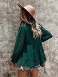 Tie Neck Bib Style Blouse