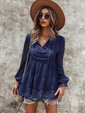 Tie Neck Bib Style Blouse