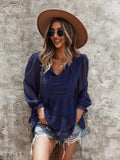 Tie Neck Bib Style Blouse