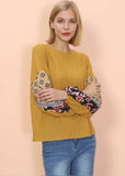 Mixed Prints Long Sleeve Sweater
