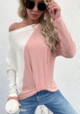 Two Tone Ribbed Knit Sweater