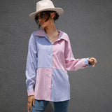 Color Block Striped Polo Shirt