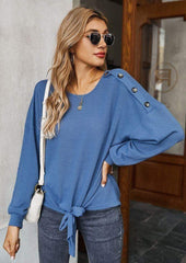 Contrast Button Shoulder Detail Sweater