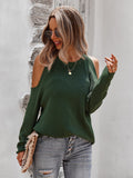 Solid Cold Shoulder Knit Sweater