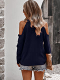 Solid Cold Shoulder Knit Sweater