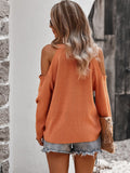 Solid Cold Shoulder Knit Sweater