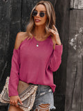 Solid Cold Shoulder Knit Sweater