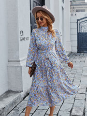 Vestido vintage floral de cuello alto