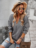 V Neck Contrast Button Sweater