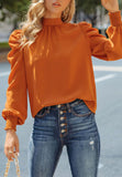 Solid Gigot Sleeve Blouse