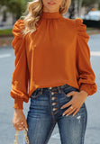 Solid Gigot Sleeve Blouse