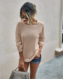 Waffle Knit Raglan Sleeve Sweater