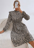 Keyhole Back Leopard Print Dress
